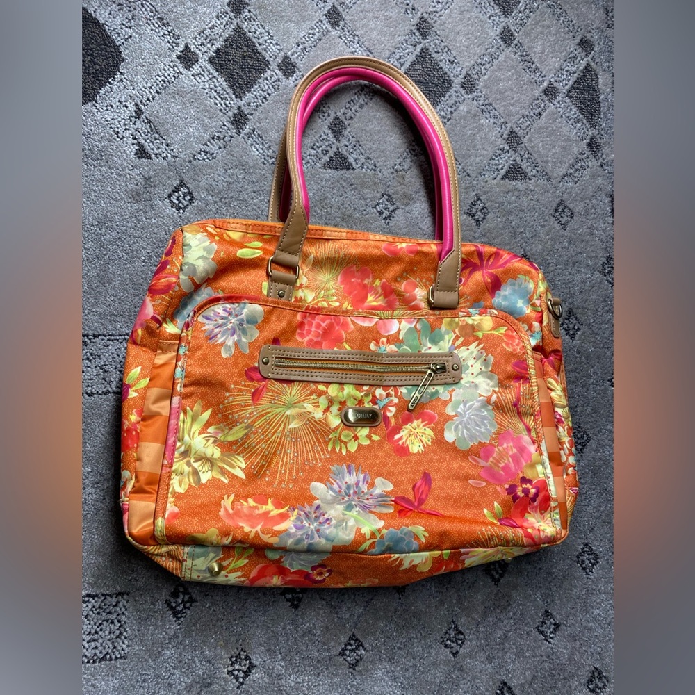 Baby Bag, Weekender Oilily Tropical Orange Flowers office bag